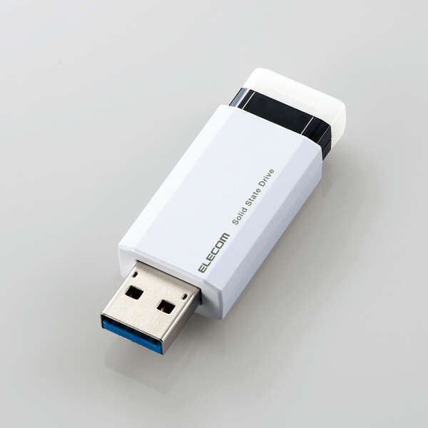 エレコム SSD 外付け ポータブル 500GB 小型 ノック式 USB3.2(Gen1)対応 ホワイト PS4/PS4Pro/PS5