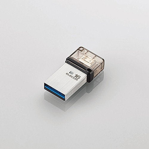エレコム USBメモリー/OTGメモリ/USB3.1(Gen1)対応/microB端子/16GB MF-SEU3016GSV