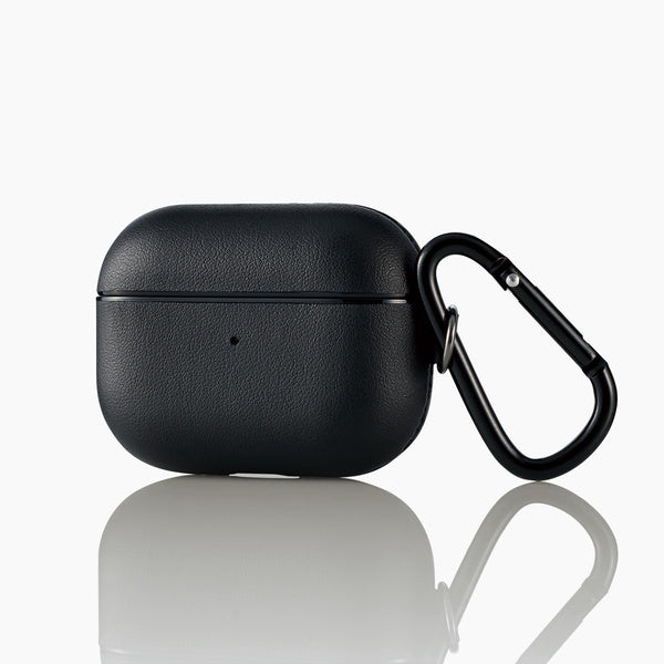 エレコム AirPods Pro対応ｱｸｾｻﾘ/ｿﾌﾄﾚｻﾞｰｹｰｽ/ｶﾗﾋﾞﾅ付/ﾌﾞﾗｯｸ