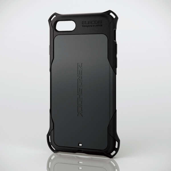 エレコム iPhone SE 第2世代/ZEROSHOCK/ｽﾀﾝﾀﾞｰﾄﾞ/ﾌﾞﾗｯｸ