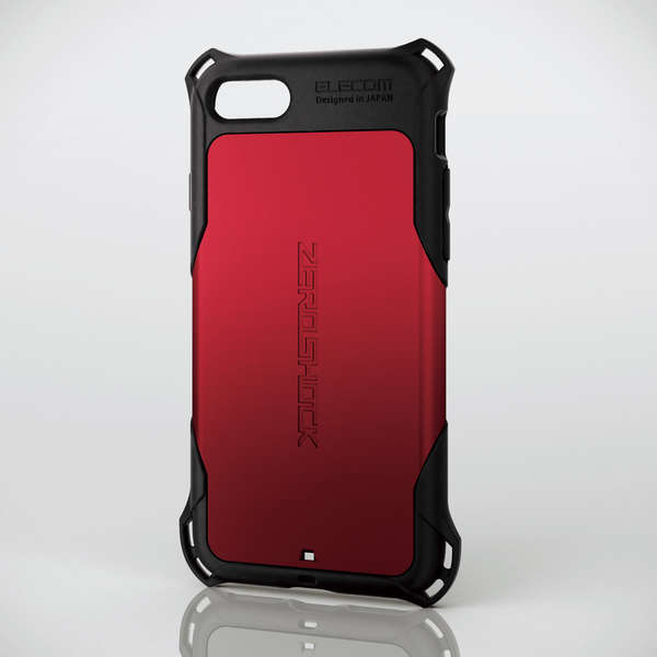 エレコム iPhone SE 第2世代/ZEROSHOCK/ｽﾀﾝﾀﾞｰﾄﾞ/ﾚｯﾄﾞ