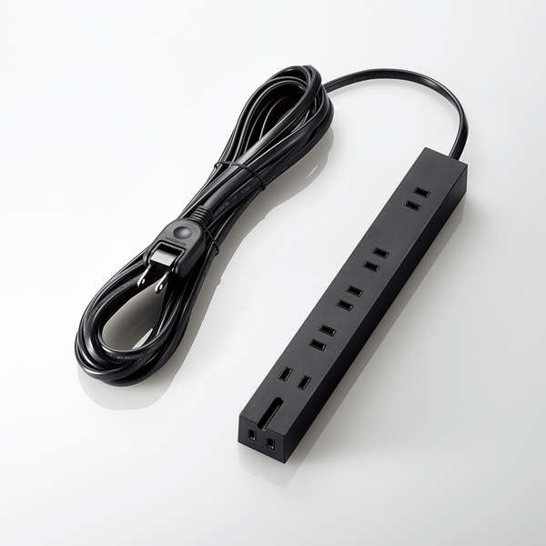 エレコム 超強力磁石ﾀｯﾌﾟ/6個口(内3ﾋﾟﾝ1)/5m/ﾌﾞﾗｯｸ