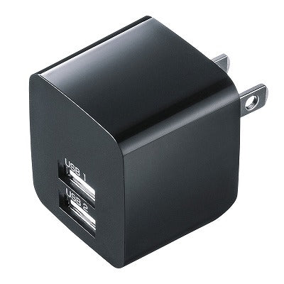 サンワサプライ USB充電器（2ポート・合計2.4A・ブラック） ACA-IP44BK