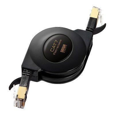 CAT7自動巻取りLANケーブル KB-MK12BKN