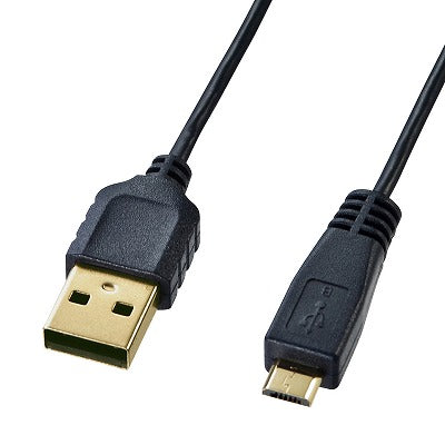 サンワサプライ 極細マイクロUSB ケーブル　（A-マイクロB) 0.5m KU-SLAMCB05