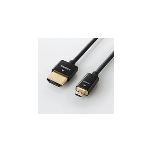 エレコム スーパースリムイーサネット対応HDMIケーブル HDMI(タイプA)-HDMI micro(タイプD) 1.5m CAC-HD14SSU15BK CAC-HD14SSU15BK