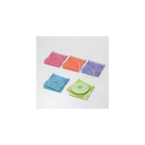 エレコム Blu-ray/DVD/CDケース(スリム/PS/1枚収納) CCD-JSCS10シリーズ 5 色アソート CCD-JSCS10ASO CCD-JSCS10ASO