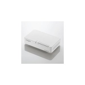 エレコム Giga対応スイッチングHub/8ポート/プラスチック筐体/磁石付き/電源外付モデル/ホワイト EHC-G08PA2-JW