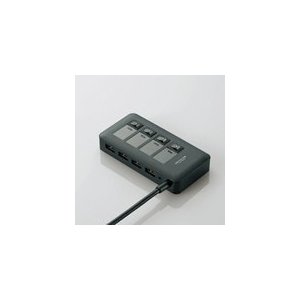 エレコム USB3.0対応個別スイッチ付き4ポートUSBハブ ブラック U3H-S409SBK U3H-S409SBK