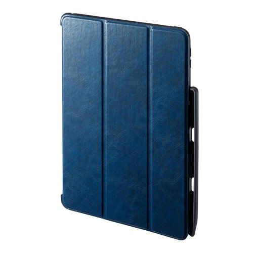 サンワサプライ iPad 10.2インチ　Apple Pencil収納ポケット付きケース　ブルー PDA-IPAD1614BL
