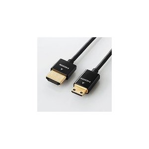 エレコム スーパースリムイーサネット対応HDMIケーブル HDMI(タイプA)-HDMI mini(タイプC) DH-HD14SSMシリ…[DH-HD14SSM10BK]
