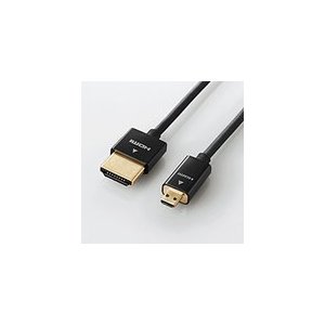 エレコム スーパースリムイーサネット対応HDMIケーブル HDMI(タイプA)-HDMI micro(タイプD) DH-HD14SSUシ・…[DH-HD14SSU10BK]