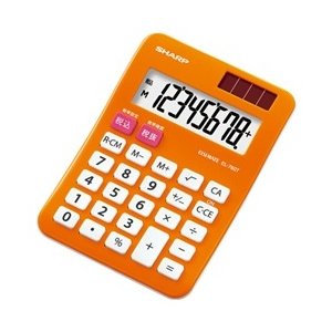 シャープ カラーデザイン電卓（ミニミニナイスサイズタイプ） パンプキンオレンジEL-760T-DX EL-760T-DX