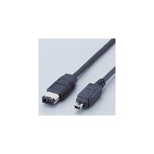 エレコム IEEE1394ケーブル ブラック DV端子4ピ ン ⇔ 6ピン 1m IE-461BK