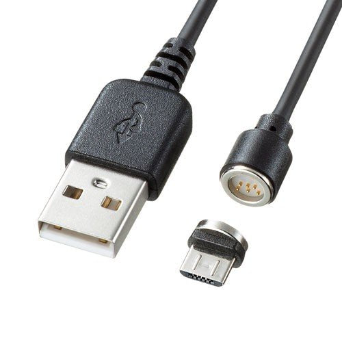 サンワサプライ Magnet脱着式microUSBケーブル（データ＆充電）1m KU-MGD1