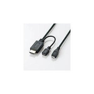 エレコム MHL変換ケーブル（USB microBオス-HDMI TypeAオス/USB microBメス）[ブラック] 1.0m MPA-MHLHD10BK MPA-MHLHD10BK