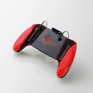 スマホ用ゲームアクセサリ/スマホ用/グリップ/2ボタン/スマホクリーナー付/レッド