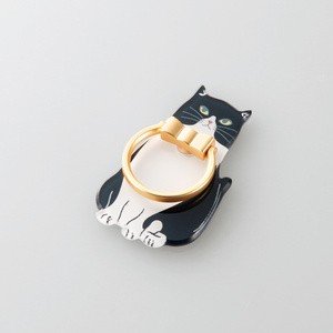 スマートフォン用ストラップ/フィンガーリング/アニマル/ハチワレネコ