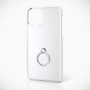 iPhone 11 Pro/ハードケース/リング付/シルバー