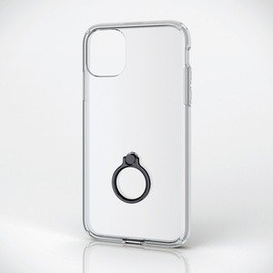 iPhone 11/ハイブリッドケース/リング付/ブラック