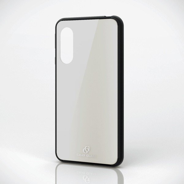 エレコム AQUOS sense3/AQUOS sense3 lite/Android One S7/ハイブリッドケース/ガラス/背面カラー/ホワイト PM-AQS3HVCG3WH