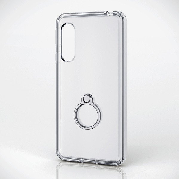 エレコム AQUOS sense3/AQUOS sense3 lite/Android One S7/ハイブリッドケース/リング付/フォルティモ/シルバー PM-AQS3HVCR2SV