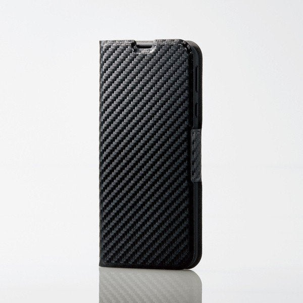 エレコム AQUOS sense3/AQUOS sense3 lite/Android One S7/ソフトレザーケース/薄型/磁石付/カーボン調(ブラック) PM-AQS3PLFUCB