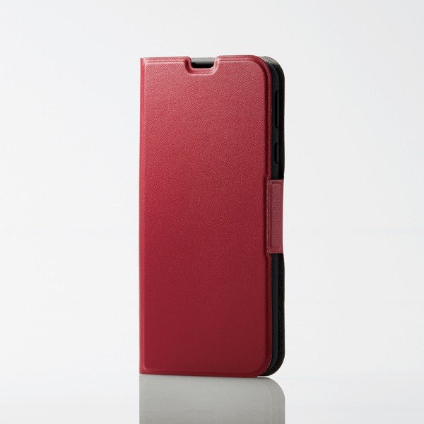 エレコム AQUOS sense3/AQUOS sense3 lite/Android One S7/ソフトレザーケース/薄型/磁石付/レッド PM-AQS3PLFURD