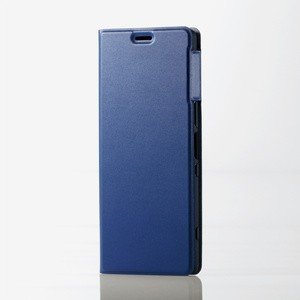 Xperia 1/ソフトレザーケース/薄型/磁石付/ネイビー