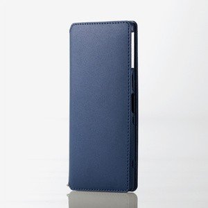 Xperia 1/ソフトレザーケース/磁石付/ネイビー