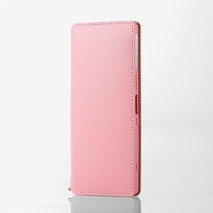 Xperia 1/ソフトレザーケース/磁石付/ピンク