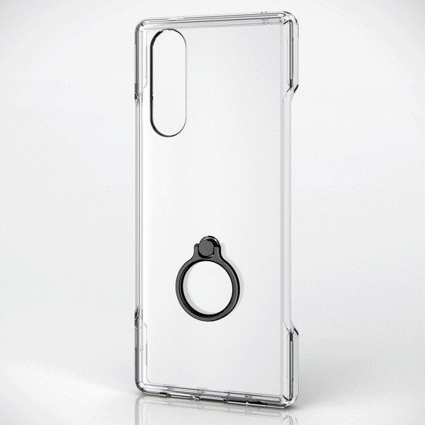 エレコム Xperia 5/ハイブリッドケース/リング付/フォルティモ/ブラック PM-X5HVCR2BK