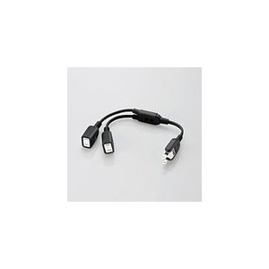 エレコム ACアダプタ用電源延長コード 2個口 0.2m ブラック T-ADR3BK T-ADR3BK