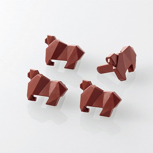 エレコム コンセントキャップ/ホコリ防止/難燃性樹脂/ゴリラ/ブラウン T-CAPKAKU4