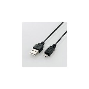 エレコム 極細Micro-USB(A-MicroB)ケーブル[ブラック]　0.5m　U2C-AMBX05BK U2C-AMBX05BK