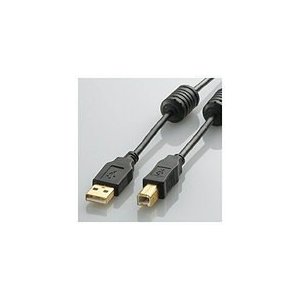 エレコム フェライトコア付き USB2.0ケーブル　[ブラック] 1.0m U2C-BF10BK