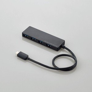 USB3.1(Gen1)HUB/Type-C/Aメス4ポート/バスパワー/30cmケーブル/ブラック