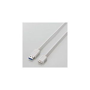 エレコム USB3.0ケーブル [USB3.0(Standard-A) - USB3.0(Standard-microB)] ホワイト 0.5m USB3-AMB05WH USB3-AMB05WH