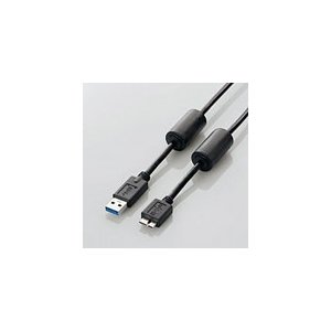 エレコム フェライトコア付きUSB3.0ケーブル [USB3.0(Standard-A) - USB3.0(Standard-microB)] 1.0m ブラック USB3-AMBF10BK USB3-AMBF10BK