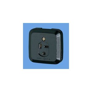 パナソニック　小型接地2P30A角型コンセント(250V) ブラック WK3730B